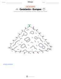 Vista previa de la hoja de trabajo imprimible de Cenicienta - Europea