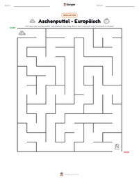 Aschenputtel - Europäisch druckbare Arbeitsblatt Vorschau