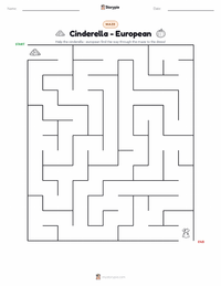 Cinderella - European printable worksheet preview