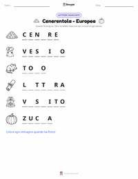 Anteprima della scheda stampabile di Cenerentola - Europea