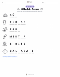 Külkedisi - Avrupa yazdırılabilir çalışma sayfası önizlemesi