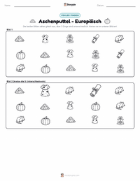 Aschenputtel - Europäisch druckbare Arbeitsblatt Vorschau