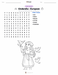 Cinderella - European printable worksheet preview