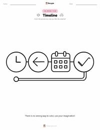 Timeline coloring page for kids
