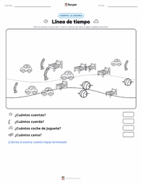 Vista previa de la hoja de trabajo imprimible de Línea de Tiempo