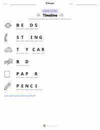 Timeline printable worksheet preview