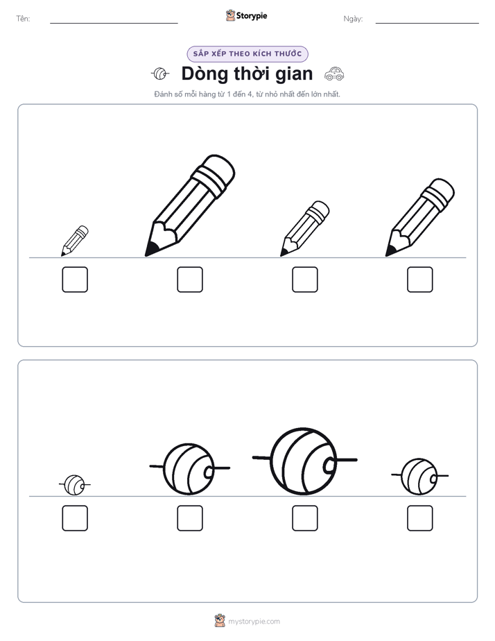Thứ Tự Kích Thước