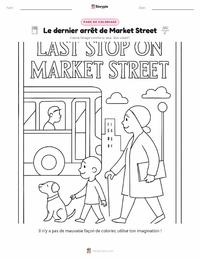 Page de coloriage Dernier arrêt sur la rue Market pour les enfants