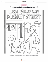 Laatste Halte Market Street kleurplaat voor kinderen