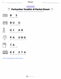 Prabaca lembar kerja cetak Pemberhentian Terakhir di Market Street
