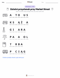 Podgląd drukowalnego arkusza ćwiczeń Ostatni przystanek na Market Street