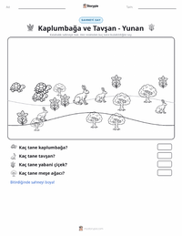 Kaplumbağa ile Tavşan - Yunan yazdırılabilir çalışma sayfası önizlemesi