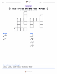 The Tortoise and the Hare - Greek printable worksheet preview