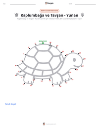 Kaplumbağa ile Tavşan - Yunan yazdırılabilir çalışma sayfası önizlemesi