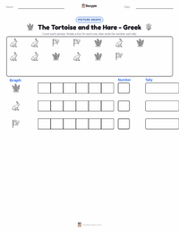 The Tortoise and the Hare - Greek printable worksheet preview