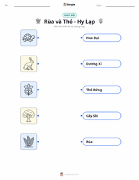 Tài liệu in sẵn Rùa và Thỏ - Hy Lạp cho trẻ em