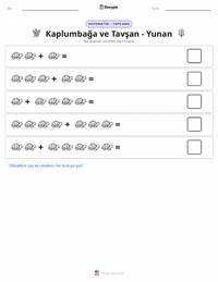 Kaplumbağa ile Tavşan - Yunan yazdırılabilir çalışma sayfası önizlemesi