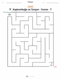 Kaplumbağa ile Tavşan - Yunan yazdırılabilir çalışma sayfası önizlemesi