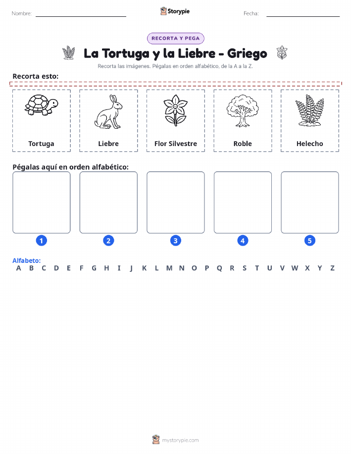 Cortar y Pegar el Alfabeto