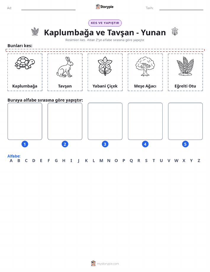 Kes & Yapıştır Alfabe