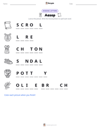Aesop printable worksheet preview