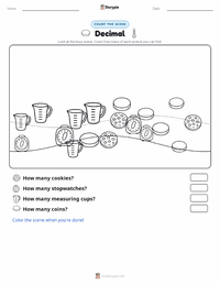Decimal printable worksheet preview