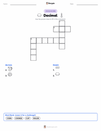 Decimal printable worksheet preview