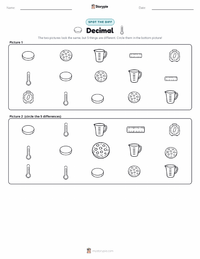 Decimal printable worksheet preview