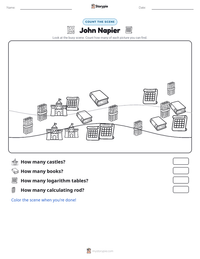John Napier printable worksheet preview