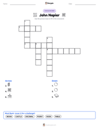 John Napier printable worksheet preview