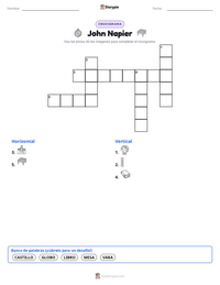 Vista previa de la hoja de trabajo imprimible de John Napier