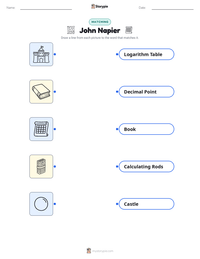 John Napier printable worksheet preview