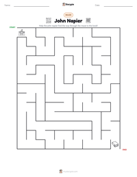John Napier printable worksheet preview