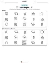 John Napier printable worksheet preview