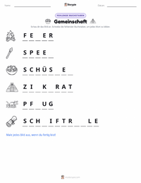 Gemeinschaft druckbare Arbeitsblatt Vorschau