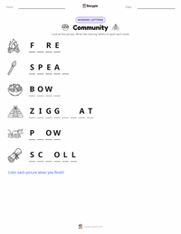 Community printable worksheet preview