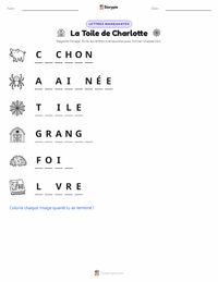 Aperçu de la feuille de travail imprimable La Toile de Charlotte (roman)