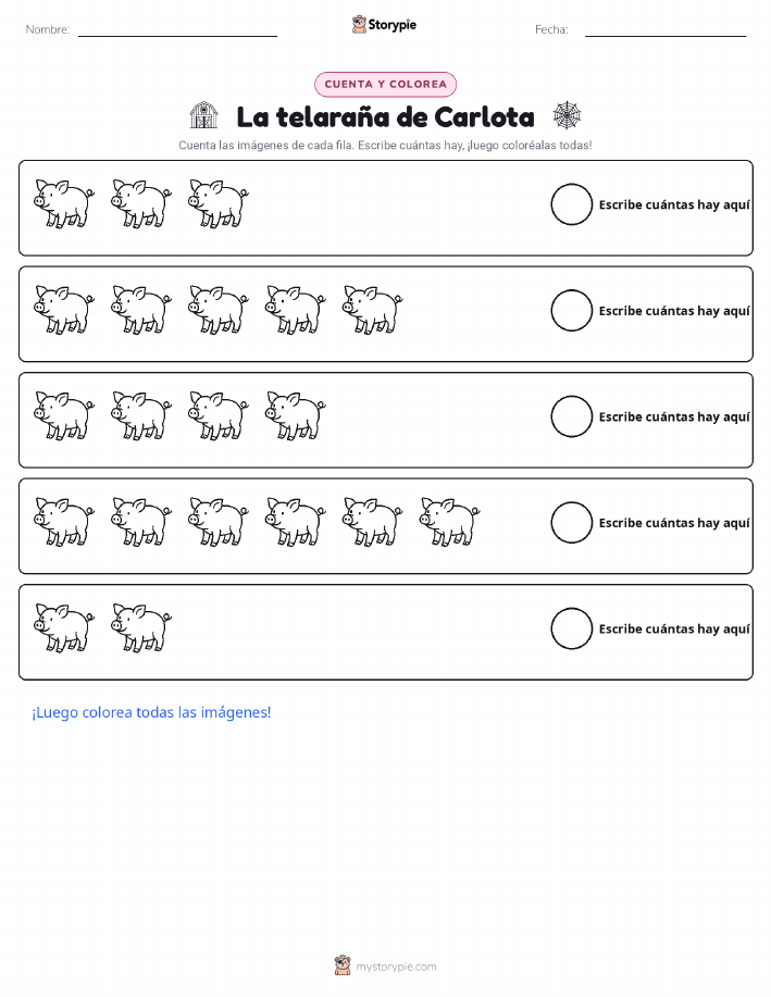 Contar y Colorear