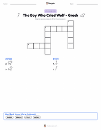 The Boy Who Cried Wolf - Greek printable worksheet preview