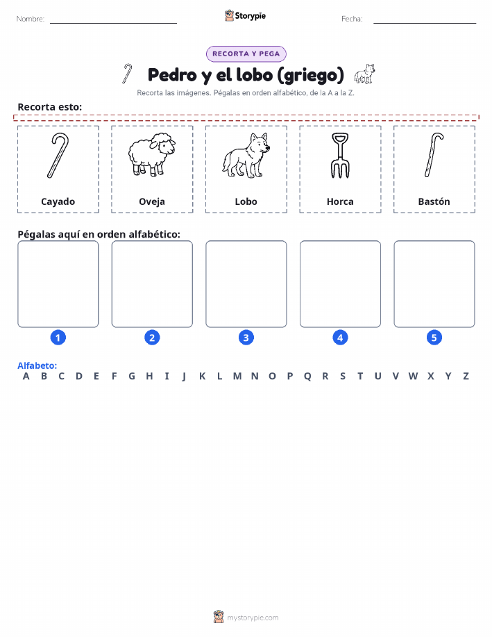 Cortar y Pegar el Alfabeto