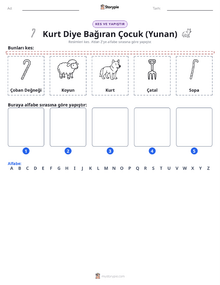 Kes & Yapıştır Alfabe