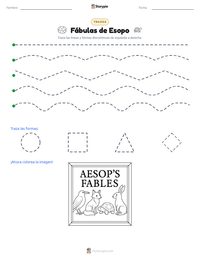 Vista previa de la hoja de trabajo imprimible de Fábulas de Esopo