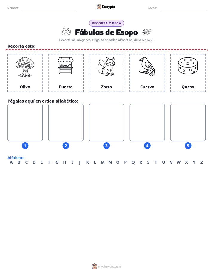 Cortar y Pegar el Alfabeto