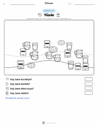 Yüzde yazdırılabilir çalışma sayfası önizlemesi