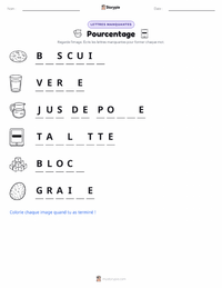 Aperçu de la feuille de travail imprimable Pourcentage