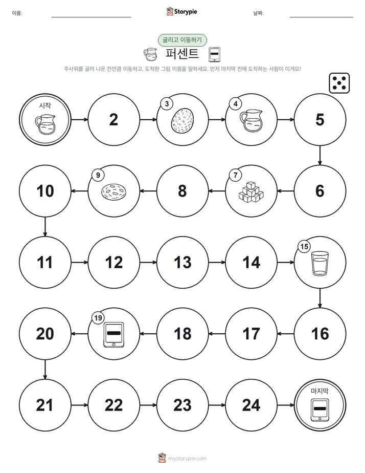 주사위 굴리고 이동하기 게임