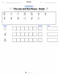 The Lion and the Mouse - Greek printable worksheet preview