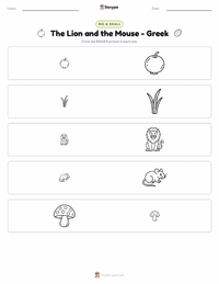 The Lion and the Mouse - Greek printable worksheet preview