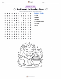Aperçu de la feuille de travail imprimable Le Lion et la Souris - Grec