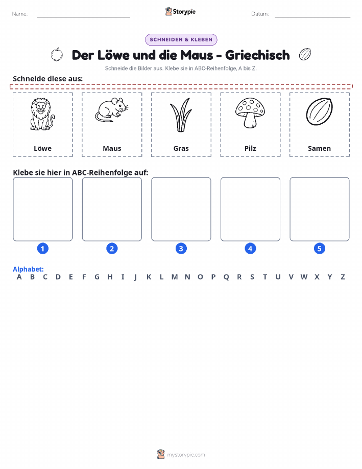 Schneiden & Einfügen Alphabet
